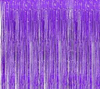 Purple Foil Metallic Curtain Back Drop