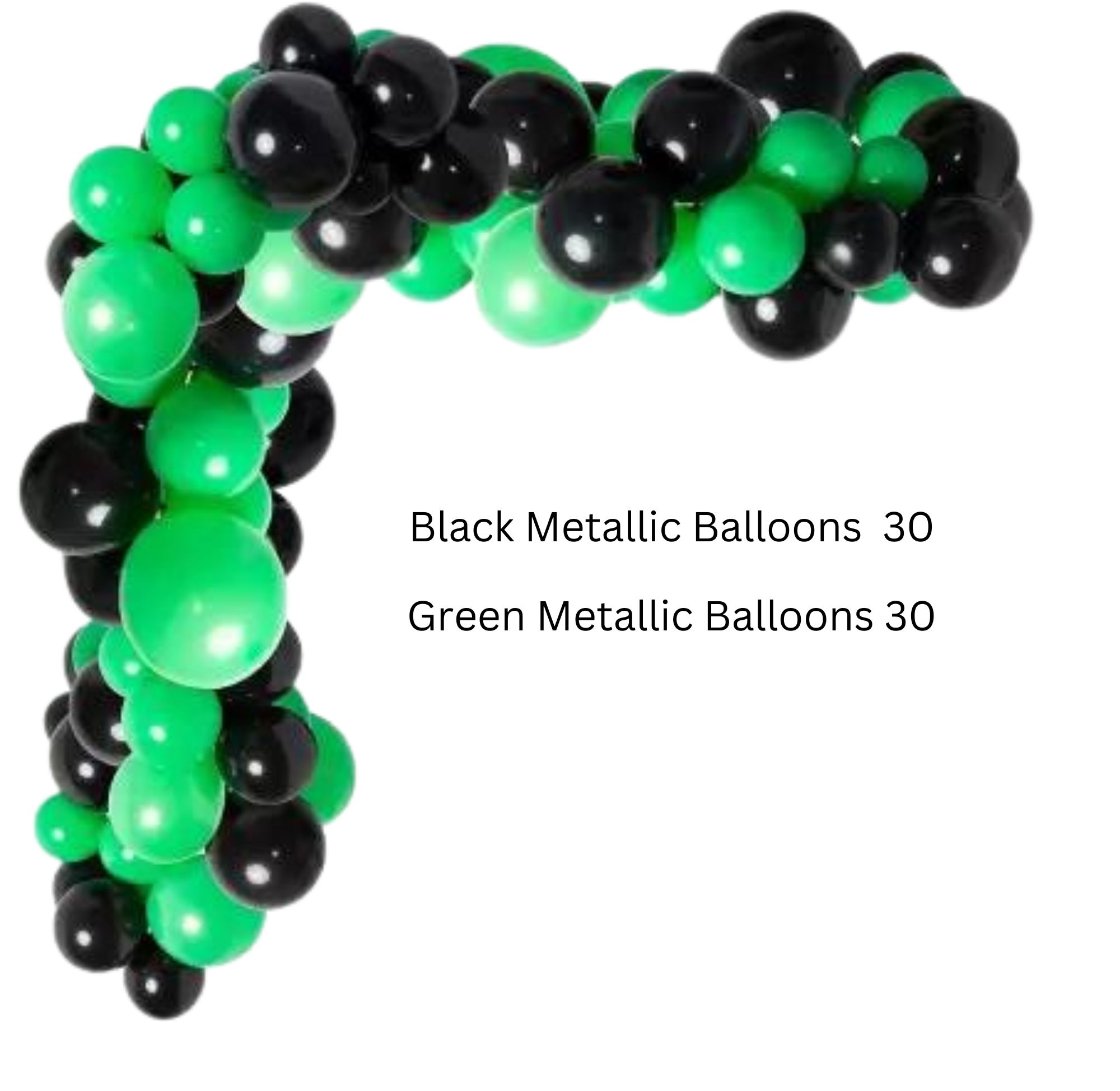 Green Black and White Balloons, 60 PCS Green and Black Balloons Set with  Green Black White