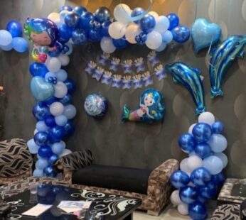 Mermaid Theme Happy Birthday Balloon Decoration